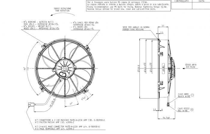 Spal Kühlerventilator VA01-AP70/LL-43S 
D331-D305 T=95 / 2480m³ blasend VA01-AP70/LL-43S