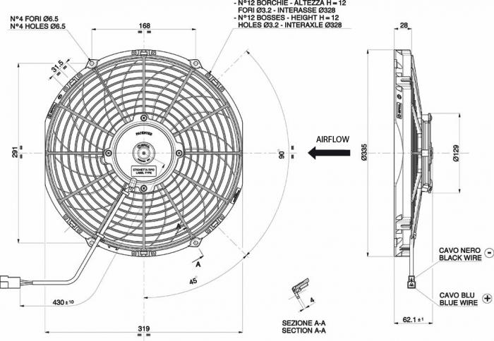 Spal Kühlerventilator VA10-AP50/C-61S 12V 
D336- D305 T=63 / 2190m³ blasend