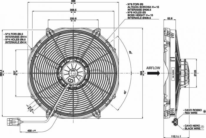 Spal Kühlerventilator VA33-BP91/LL-65A 24V 
D399-D385 T=86 / 3820m³ saugend