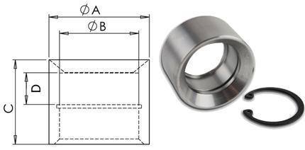 Buchse 35x43 x35h 
 - für Gelenklager 18x35