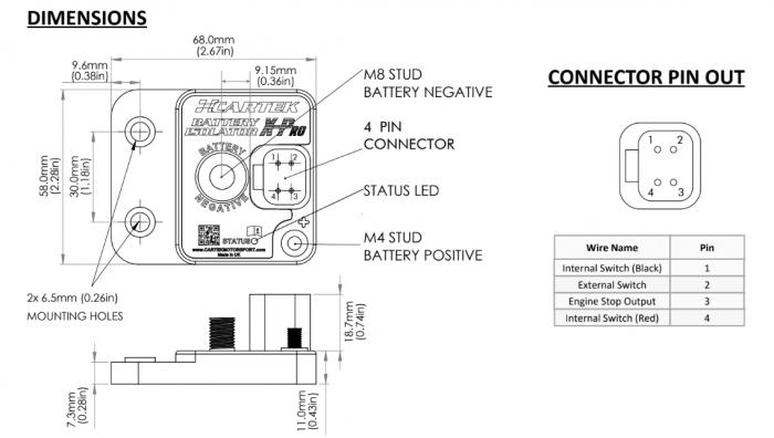 Cartek BATTERY ISOLATOR X-Pro (Schalteinheit) 
 - elektronischer Batterieschalter