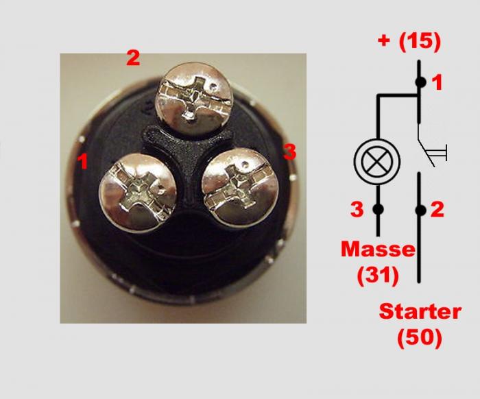 Starterknopf beleuchtet grün 
12V 50A