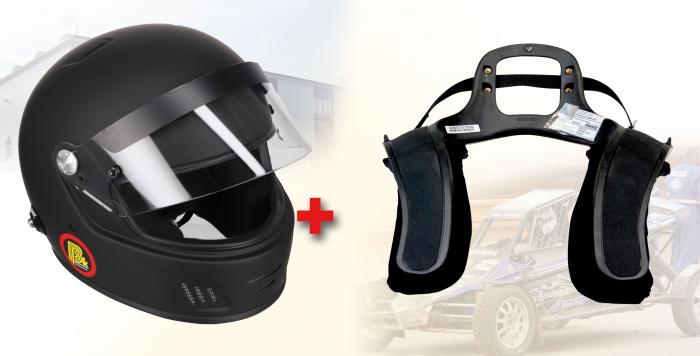 Hans Komplettangebot Full Face 
 Helm schwarz: Gr.L; Hans Club 3: Gr. L (Kragenweite ab 42cm)