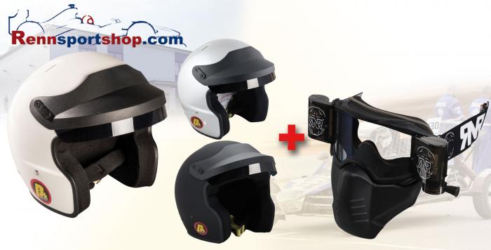 Helm Komplettangebot Open Face  Gr. L, schwarz, schwarz
Beltenick/RNR Kombi Angebot 