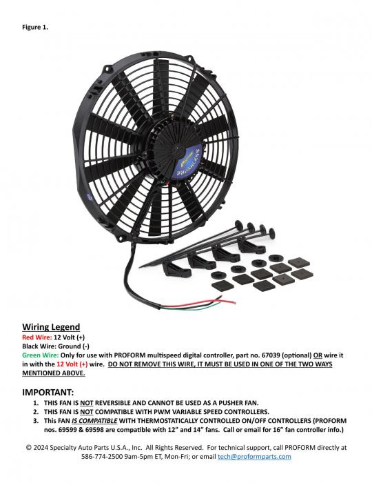 12V Elektrischer Lüfter 318mm (12") Proform Brushless 
bürstenlos, 3560m³/h saugend