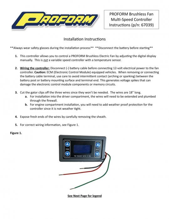 Control Panel LCD Display- Proform Multi-Speed Controller For Brushless Fans
Für bürstenlose Elektrolüfter