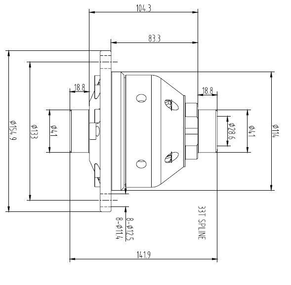 Blackline Schneckenradsperre VAG 02J 
 Torsen System (geschraubte Flansche)