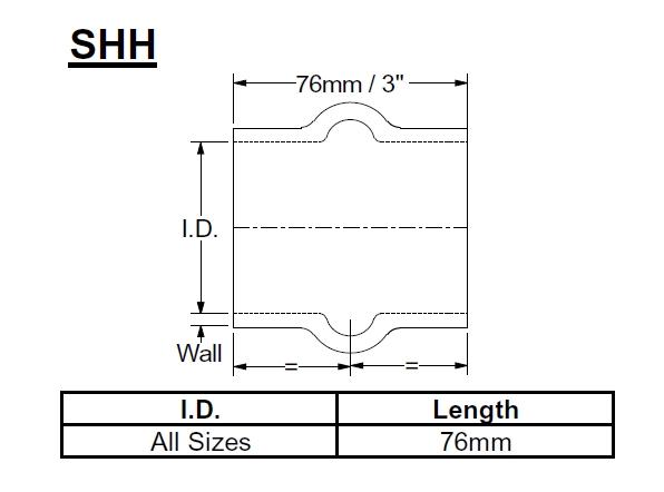 Samco Schlauch 50mm 
 mit Ausgleichswulst schwarz