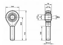 Fluro Motorsport Gelenkkopf GAXSW 14x1,5 MS AR 12mm Auge 
hochfest 42CrMo4, Lager vorgespannt